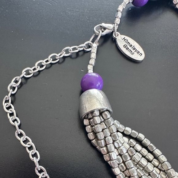Purple Potay beaded tassel necklace by Himalayan Gems - Picture 13 of 13